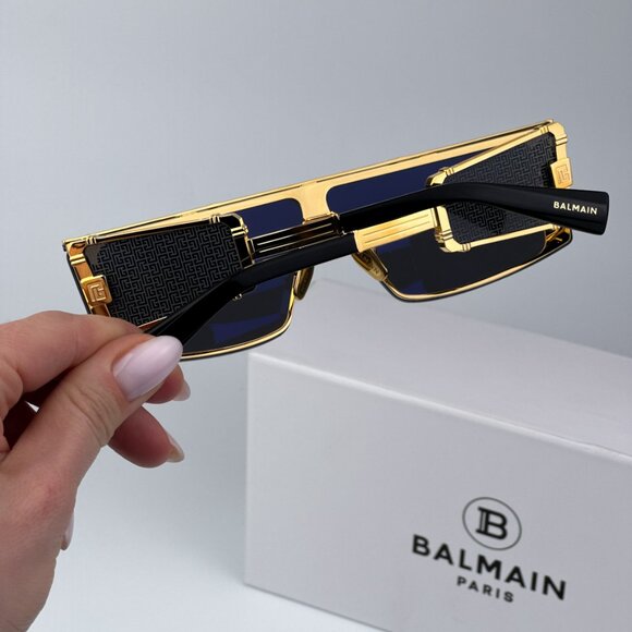 Balmain WONDER BOY-III BPS-127A Women BRAND NEW Sunglasses Titanium Gold Shield - Picture 3 of 14